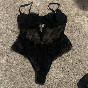 VS Black Lace Bodysuit